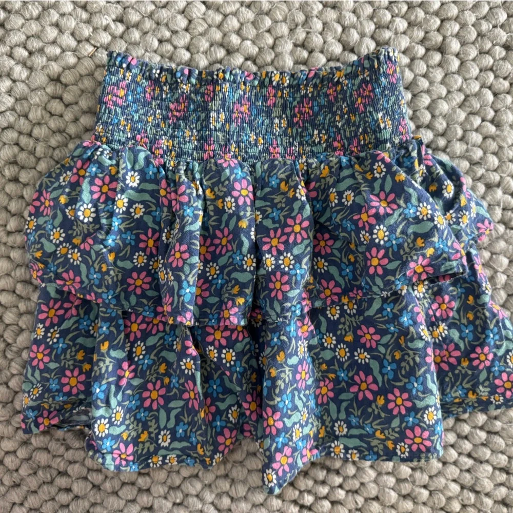 Cat & Jack Multicolor Ruffle Floral Skirt Girls Large 10/13